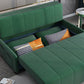 Faux Ledersofa Bett mit Aufbewahrung modernes dunkelgrünes Sofa mit Kissen