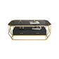 Glam Golden Frame Coffee Table with Storage Drawers Cocktail Table Clearhalo 'Coffee & Accent Tables' 'Coffee Tables' 'coffee_tables' 'furn' 'furn_coffee_tables' 'Furniture' 'Living Room Furniture' 1200x1200_50c7969e-e8c6-40ef-a99d-87a67293e885