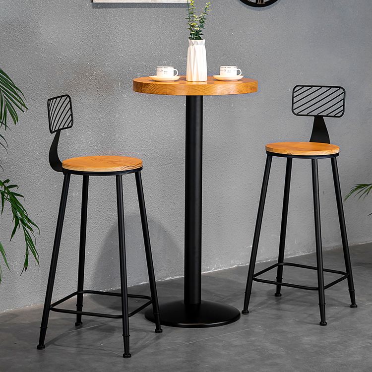 Industrial 1/2/3 Pieces Round Bar Table Set Solid Wood Bistro Set Clearhalo 'Bar Furniture' 'furn' 'furn_home_bar_bar_sets' 'Furniture' 'Home Bars & Bar Sets' 'home_bar_bar_sets' 'Kitchen & Dining Furniture' 1200x1200_50c7cc71-3bb5-4b25-b78b-b4e656cf4ede