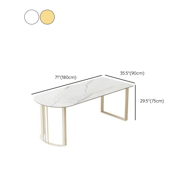 Contemporary Dining Room Dinner Table 4 Legs Stone Dining Table Clearhalo 'Dining Tables & Seating' 'Dining Tables' 'dining_table' 'furn' 'furn_dining_table' 'Furniture' 'Kitchen & Dining Furniture' 1200x1200_50c9cdd1-fae6-462f-b744-c00f38d2e313