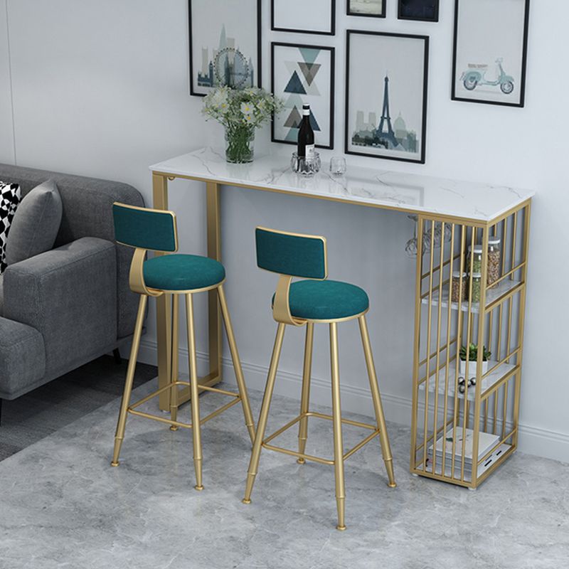 1/4 stuks luxueuze rechthoek pubtafel set marmeren aanrechttafel ingesteld met hoge ontlasting