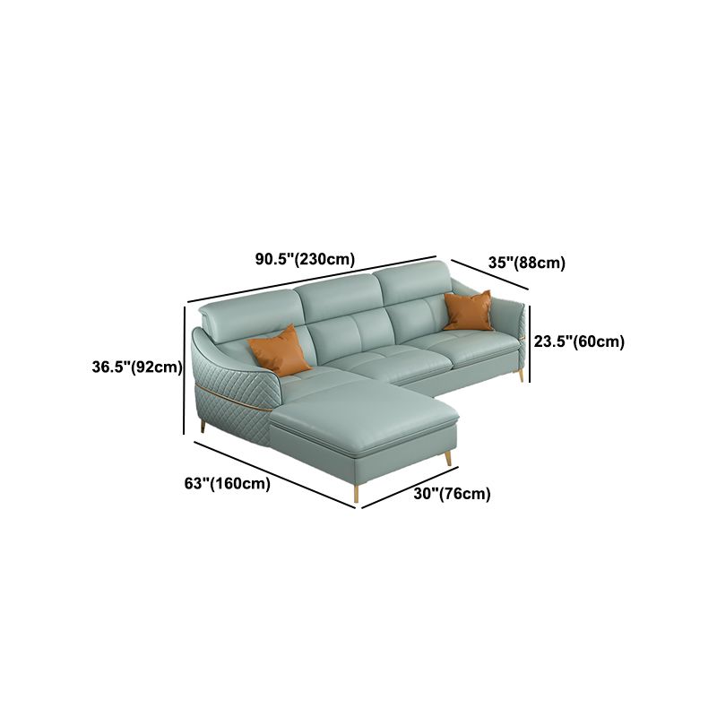 36.22 "Sectional/sofá de cuero genuino moderno alto con cojín