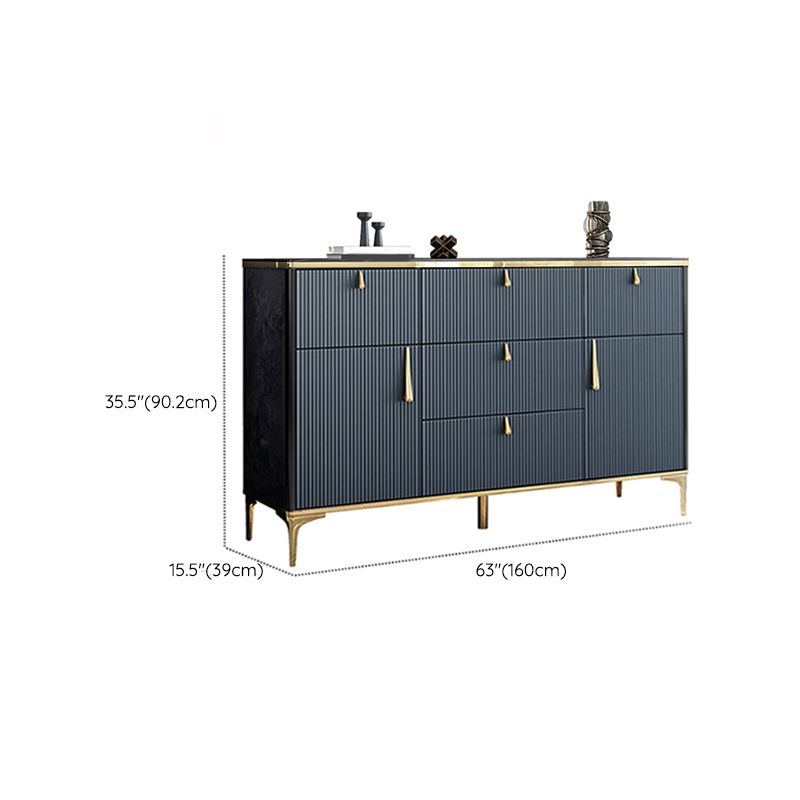 Commode en bois manufacturé avec coffre de rangement Classic Glam de 15,21 pouces