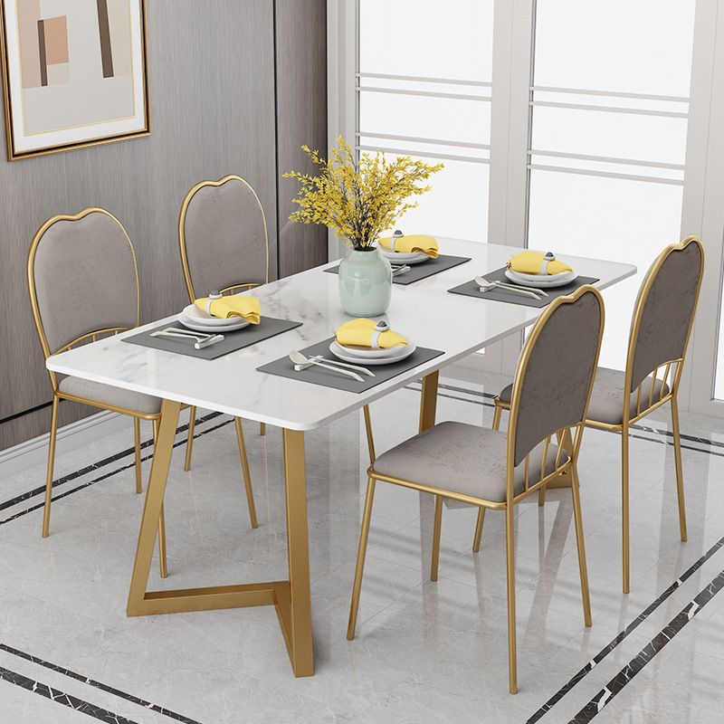 Stone Top Table Modern Rectangle Dining Table with Sled Base Clearhalo 'Dining Tables & Seating' 'Dining Tables' 'dining_table' 'furn' 'furn_dining_table' 'Furniture' 'furniture_dining_table' 'Kitchen & Dining Furniture' 'kitchen' 'kitchen_dining_table' 1200x1200_50cb8eb7-c0de-44d5-9fb9-934bef4f0b3f