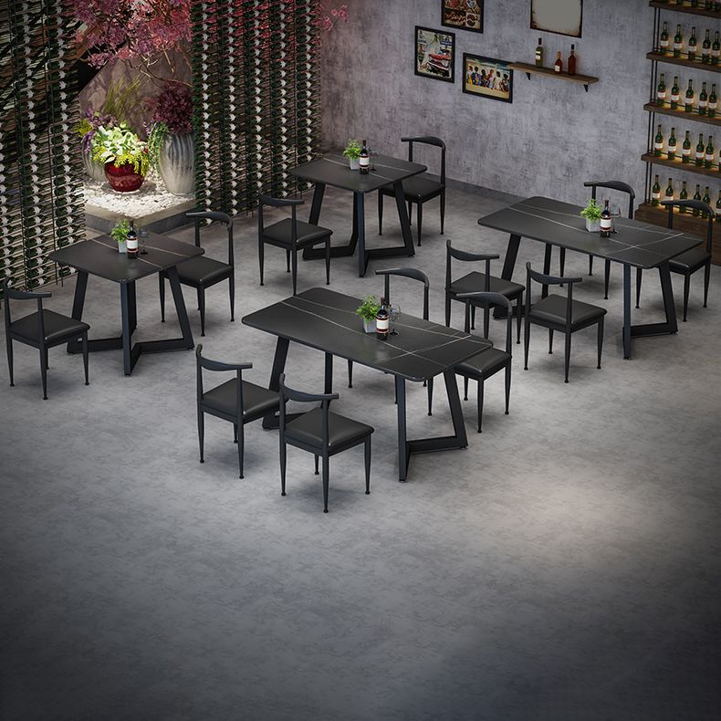 Modern 1/3/7 Pieces Dining Set Rectangle Stone Dining Table for Cafe Clearhalo 'Dining Room Sets' 'Dining Tables & Seating' 'dining_room_set' 'furn' 'furn_dining_room_set' 'Furniture' 'Kitchen & Dining Furniture' 1200x1200_50cbedc6-a68b-4ce8-ad61-fb57b5b097cf