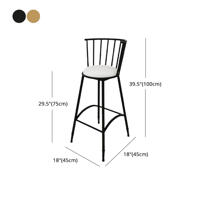 Upholstered Round Counter Bar Stool Backrest Bar Stool with Footrest and Iron Base Clearhalo 'Bar Furniture' 'Bar Stools' 'bar_stools' 'furn' 'furn_bar_stools' 'furniture_bar_stools' 'Kitchen & Dining Furniture' 'kitchen&dining_furn' 'kitchen' 'kitchen_furn' Furniture' 1200x1200_50ccf00d-b962-4260-a419-a2b16c094b67