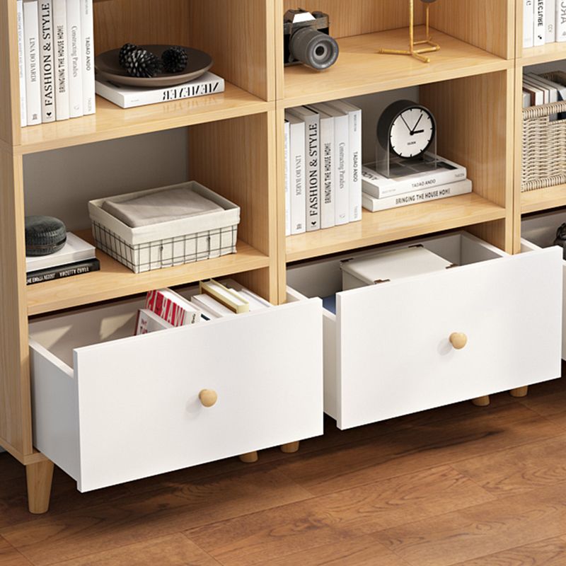 Contemporary Standard Book Shelf Engineered Wood Open Bookcase