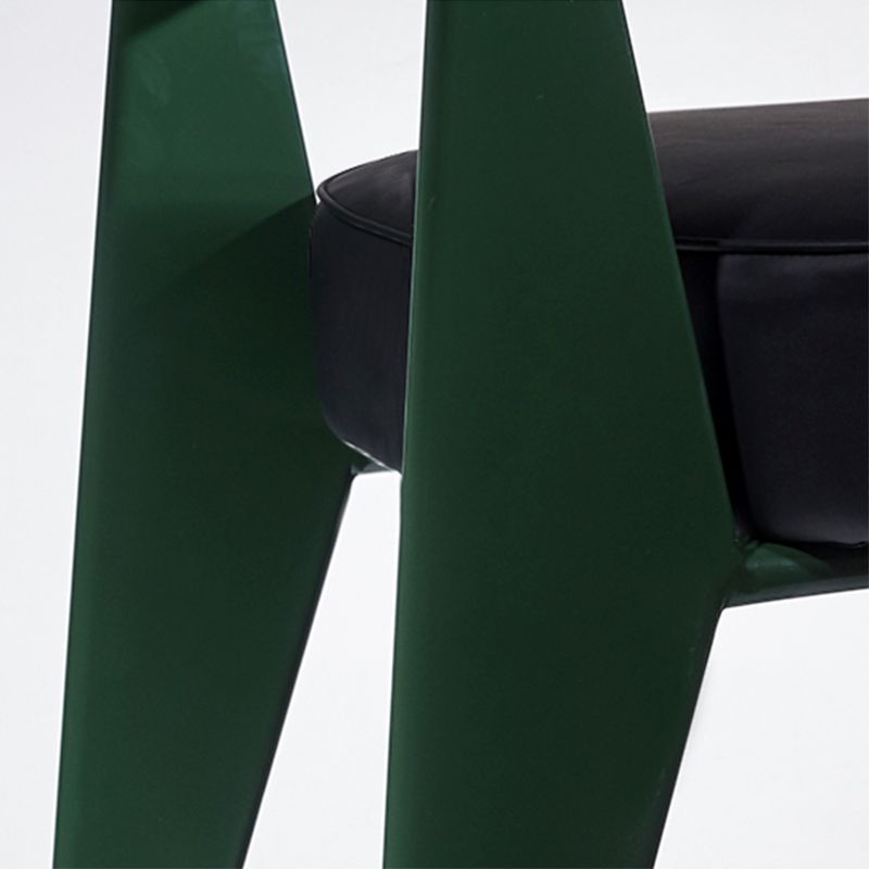 Scandinavian Home Arm Chair Open Back Upholstered Metal Dining Room Chair Clearhalo ' kitchen&dining_furn' 'Dining Chairs' 'Dining Tables & Seating' 'dining_chair' 'Furniture' 'furniture_dining_chair' 'Kitchen & Dining Furniture' 'kitchen' 1200x1200_50ce298b-f649-4f0e-8540-7e69611e7136