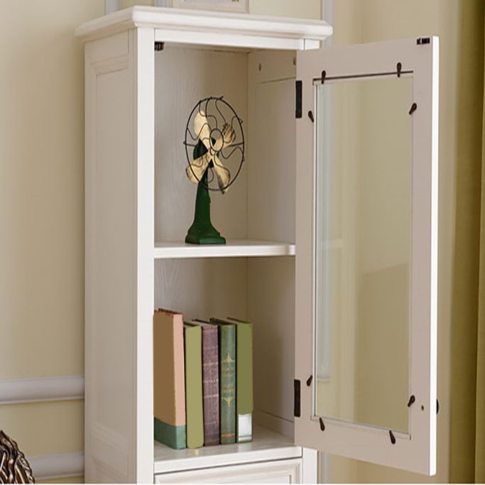 Contemporary Solid Wood Side Cabinet 2-Door and 2-Drawer Water Resistant Chest in White Clearhalo 'Cabinets & Chests' 'cabinets_chests' 'furn' 'furn_cabinets_chests' 'Furniture' 'Living Room Furniture' 1200x1200_50cee393-a631-48f5-ad54-0611937909a7