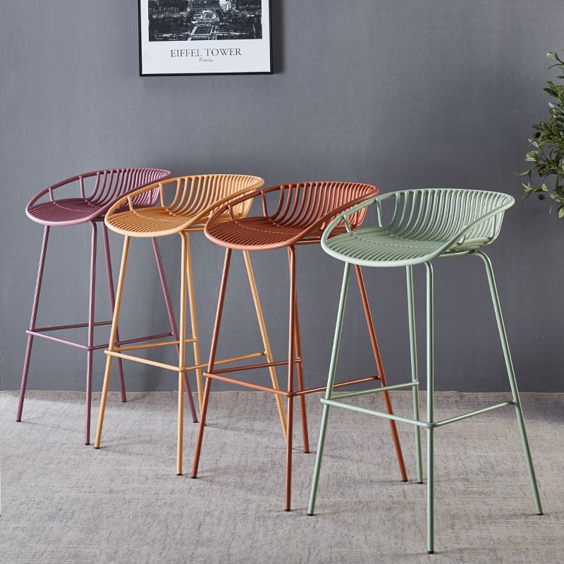29-Inch Contemporary Bar Stool Armless Plastic Indoor Bar Stool with Iron Base Clearhalo 'Bar Furniture' 'Bar Stools' 'bar_stools' 'furn' 'furn_bar_stools' 'furniture_bar_stools' 'Kitchen & Dining Furniture' 'kitchen&dining_furn' 'kitchen' 'kitchen_furn' Furniture' 1200x1200_50cef26b-4665-40dc-87df-0ab9711a511b
