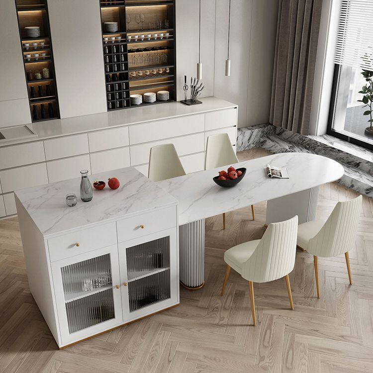Sintered Stone Dining Table Traditional Luxury Dining Table with Double Pedestal Base Clearhalo ' dining_table' 'Dining Tables & Seating' 'Dining Tables' 'furn' 'furn_dining_table' 'Furniture' 'furniture_dining_table' 'Kitchen & Dining Furniture' 'kitchen&dining_furn' 'kitchen' 'kitchen_dining_table' 1200x1200_50cf0b0a-94c7-4942-9017-fc429a643073
