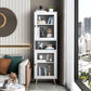 Engineered Glam Wood Bookcase White Standard Shelf with Door