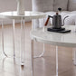 Round White Acrylic Coffee Table Contemporary 3 Legs Cocktail Table