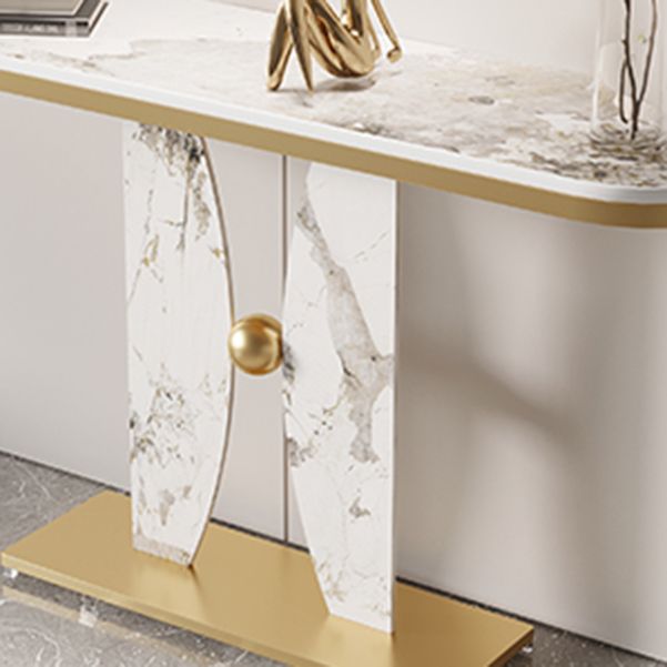 Mesa de consola de 31.5 pulgadas de altura Stone Half Moon Accent Table para Hall