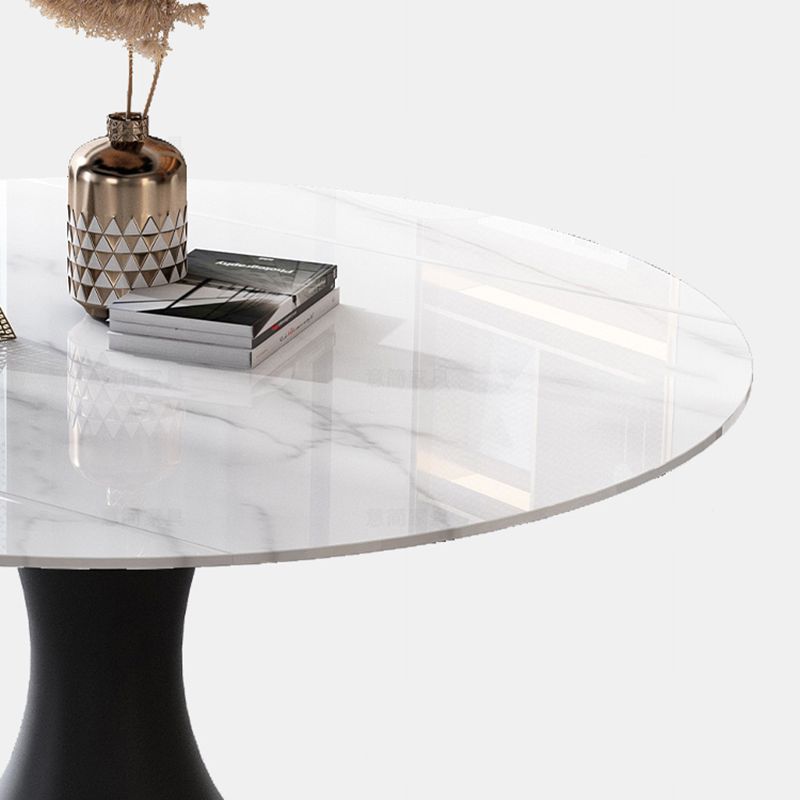 Contemporary Sintered Stone Round Table Set 1/2/5/7 Pieces Dining Set Clearhalo 'Dining Room Sets' 'Dining Tables & Seating' 'dining_room_set' 'furn' 'furn_dining_room_set' 'Furniture' 'Kitchen & Dining Furniture' 1200x1200_50d2dd80-c974-4008-9e29-f63900e9cec3