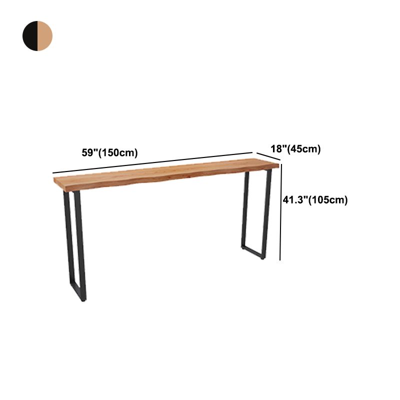 Brown Modern Style Table Solid Wood and Iron Coffee Shop Bar Table Clearhalo 'Bar Furniture' 'Bar Tables' 'bar_tables' 'furn' 'furn_bar_tables' 'Furniture' 'furniture_bar_tables' 'Kitchen & Dining Furniture' 1200x1200_50d31a10-e720-4bc5-b7ef-1dbaf58871a2
