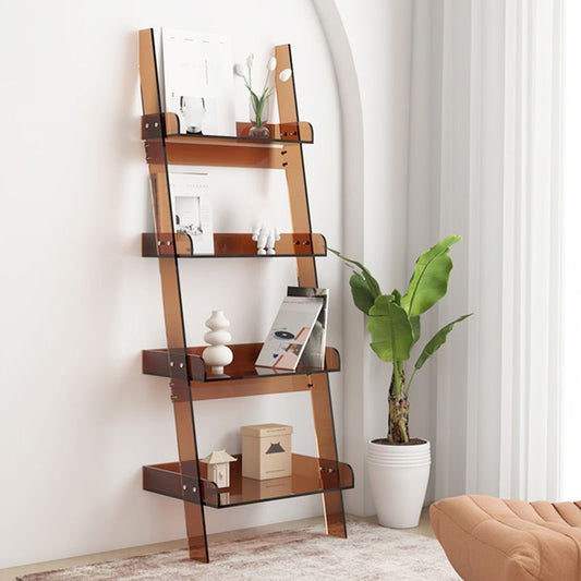 Contemporary Acrylic Bookcase Standard Open Back Bookshelf with Shelves