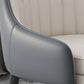 Faux Leather Dining Chairs Modern Parsons Arm Chair with Wood Legs