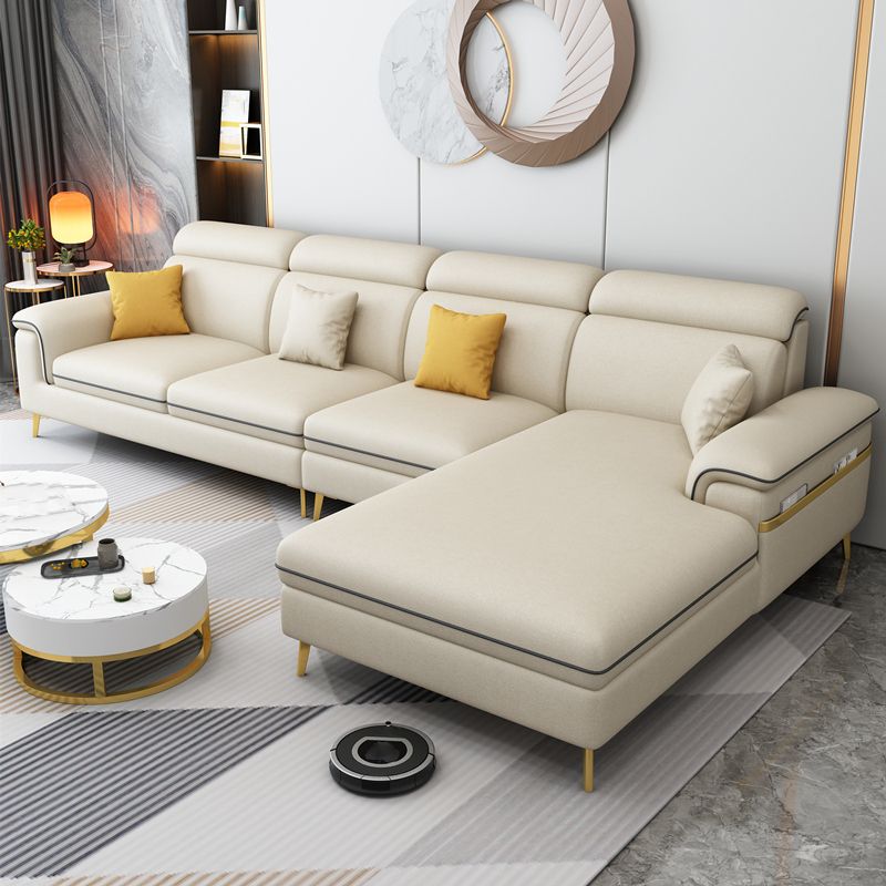 125.98" D x 70.86" W x 35.43" H Faux Leather Pillow Top Arm Sectional with Bolster Pillows Clearhalo 'furn' 'furn_sectionals' 'Furniture' 'furniture_sectionals' 'Living Room Furniture' 'Sectionals' 1200x1200_50d3ddf1-77fb-4913-b47d-b5927701ca9e