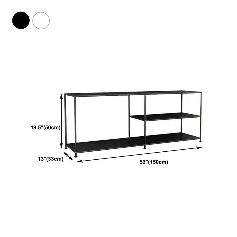 12.99"D TV Stand Industrial Style Open Storage TV Console with 3-shelf Clearhalo 'furn' 'furn_tv_stands_entertainment_centers' 'Furniture' 'Living Room Furniture' 'TV Stands & Entertainment Centers' 'TV Stands & Media Storage Furniture' 'tv_stands_entertainment_centers' 1200x1200_50d3f47a-3663-4fcf-834c-0639f43b5b71