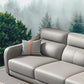 Modernism Genuine Leather Sectional Sloped Arm Sectional in Grey