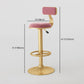 Nordic Glam Liftable Bar Stool Round Counter Bar Stool with Metal Legs Clearhalo 'Bar Furniture' 'Bar Stools' 'bar_stools' 'furn' 'furn_bar_stools' 'Furniture' 'furniture_bar_stools' 'Kitchen & Dining Furniture' 1200x1200_50d5b431-5cf6-4ec9-a8ec-42e97d4c27ad