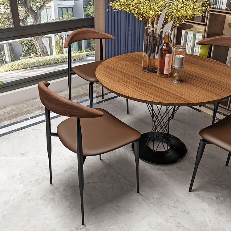 Contemporary Style Wood Dining Side Chairs Cow Horn Armless Chair for Home Use Clearhalo ' kitchen&dining_furn' 'Dining Chairs' 'Dining Tables & Seating' 'dining_chair' 'Furniture' 'furniture_dining_chair' 'Kitchen & Dining Furniture' 'kitchen' 1200x1200_50d5fb6c-c4f3-4ab2-a03f-b733301dbd60