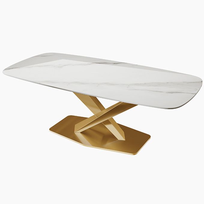 Luxury Home Sintered Stone Table Rectangle Table with Gold Pedestal Base Clearhalo ' dining_table' 'Dining Tables & Seating' 'Dining Tables' 'furn' 'furn_dining_table' 'Furniture' 'furniture_dining_table' 'Kitchen & Dining Furniture' 'kitchen&dining_furn' 'kitchen' 'kitchen_dining_table' 1200x1200_50d7cb8c-f43e-4fe4-9b67-241a311fb68a