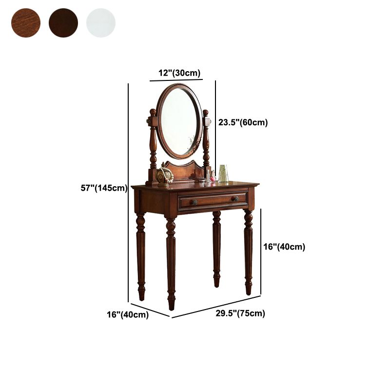 Traditional Style Solid Wood with Drawers White/dark Coffee/walnut Dressing Table Clearhalo 'Bedroom Furniture' 'furn' 'furn_makeup_vanities' 'Furniture' 'Makeup Vanities' 'makeup_vanities' 1200x1200_50d7ccae-2968-473a-bcbb-f7a818410a33