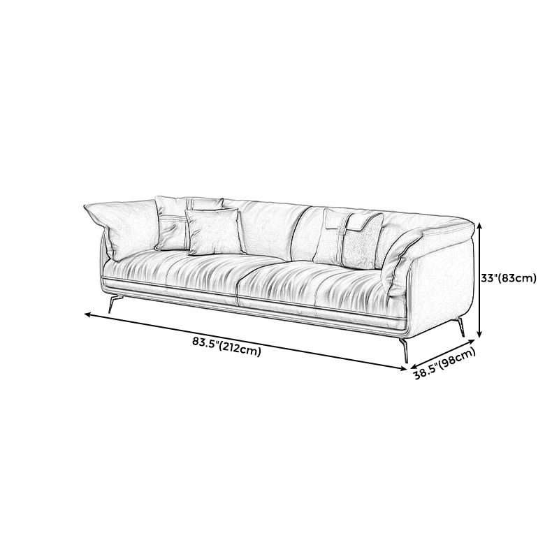 Modern Style with Pillow Back Leather/napa Upholstered Brown Sofa Clearhalo 'furn' 'furn_sofas' 'Furniture' 'furniture_sofas' 'kitchen' 'kitchen_sofas' 'Living Room Furniture' 'Sofa' 'sofas' 1200x1200_50d7f294-ff47-46b3-a39e-8d8a99d6783b