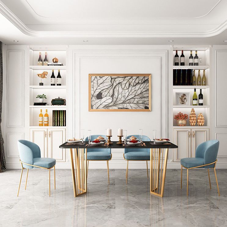 Rectangular Dining Table Set 1/2/5/7 Pieces Metal Dinette Set for Kitchen Clearhalo 'Dining Room Sets' 'Dining Tables & Seating' 'dining_room_set' 'furn' 'furn_dining_room_set' 'Furniture' 'Kitchen & Dining Furniture' 1200x1200_50d80678-93c4-4d58-9661-05b1e34d151f
