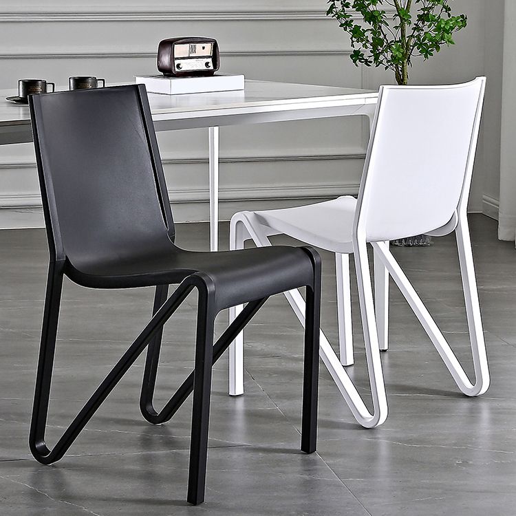 Modern Stackable Square Dining Chair Acrylic Dining Armless Chair for Kitchen Clearhalo ' kitchen&dining_furn' 'Dining Chairs' 'Dining Tables & Seating' 'dining_chair' 'furn' 'furn_dining_chair' 'Furniture' 'furniture_dining_chair' 'Kitchen & Dining Furniture' 'kitchen' 1200x1200_50d887bb-00b6-4263-89fc-f3473f5c4155