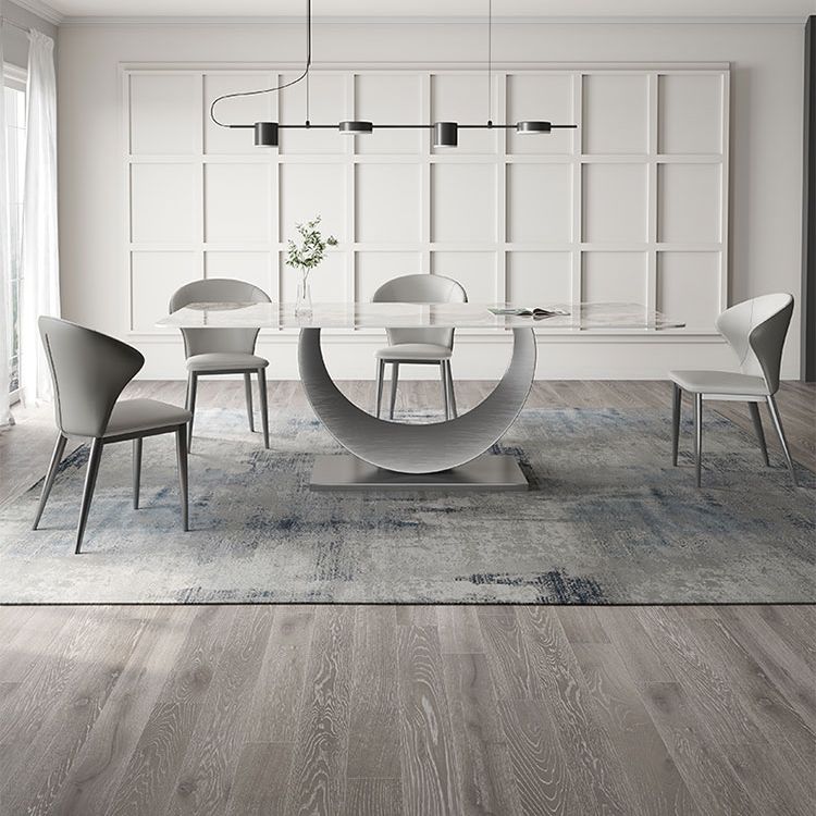 Modern Style Sintered Stone Rectangle Table Set 1/4/5/7 Pieces Dining Set Clearhalo 'Dining Room Sets' 'Dining Tables & Seating' 'dining_room_set' 'furn' 'furn_dining_room_set' 'Furniture' 'Kitchen & Dining Furniture' 1200x1200_50d93c36-325d-4489-9732-57a5fb53814a