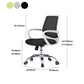 Modern Steel Conference Chair Adjustable Fixed Arms Office Chair Clearhalo 'furn' 'furn_office_chair' 'Furniture' 'Office Chairs' 'Office Furniture' 'office_chair' 1200x1200_50d9ce68-25d4-4485-bc70-c51c92e60fbd
