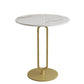 21.65" Tall Pedestal Side Table Mid-Century Modern Round Stone Top End Table