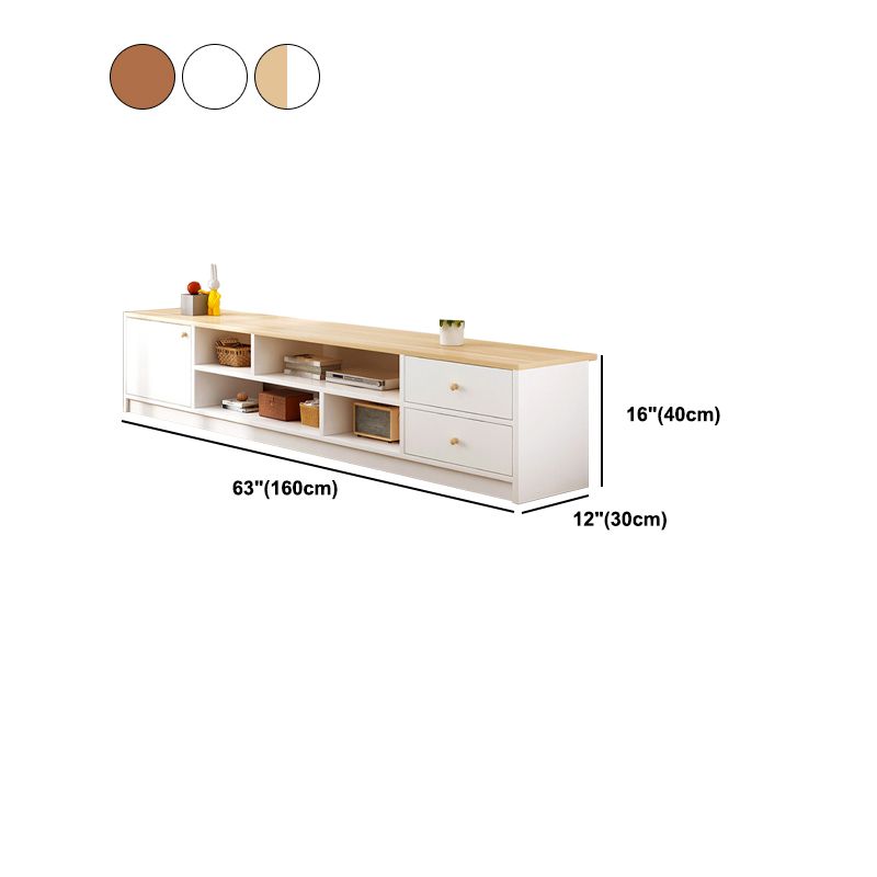 Scandinavian Style TV Stand Wood Open Storage Stand Console with Shelf Clearhalo 'furn' 'furn_tv_stands_entertainment_centers' 'Furniture' 'Living Room Furniture' 'TV Stands & Entertainment Centers' 'TV Stands & Media Storage Furniture' 'tv_stands_entertainment_centers' 1200x1200_50da960b-de7f-4869-8305-e18a410b43e2