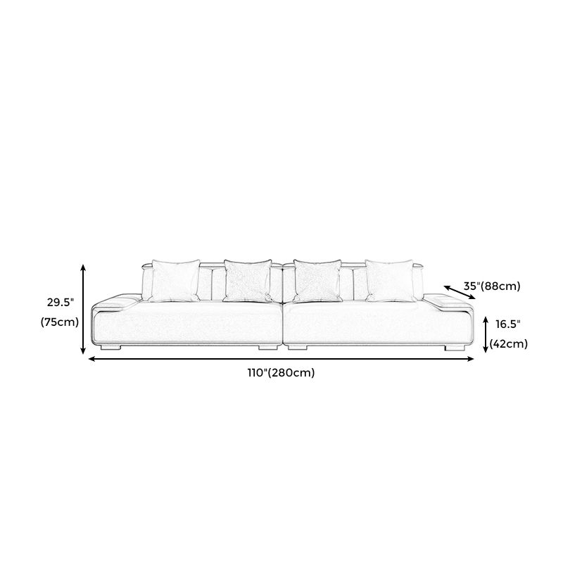 29.52"H Faux Leather Stain Resistant Pillow Top Arm Sofa for Living Room Clearhalo 'furn' 'furn_sofas' 'Furniture' 'furniture_sofas' 'kitchen' 'kitchen_sofas' 'Living Room Furniture' 'Sofa' 'sofas' 1200x1200_50daec64-4659-4015-8195-ac5119eca80e