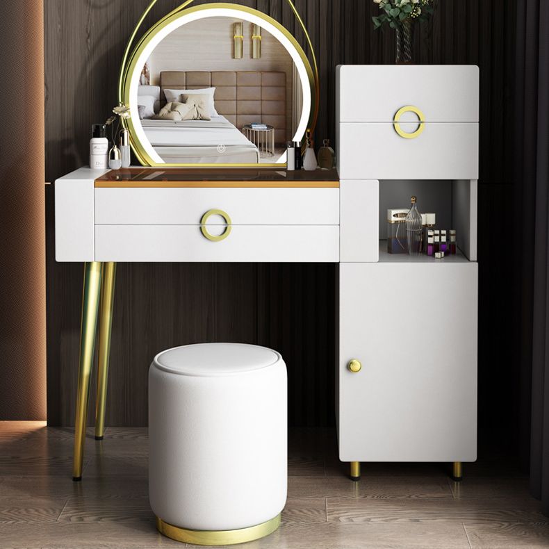 4-Zauberer Glas/Stein-Top-Schminktisch luxuriöser Metallwaschtisch