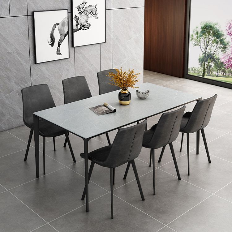 Sintered Stone Scratch Resistant Table Simplicity Style 4 Legs Base Rectangle Table Clearhalo ' dining_table' 'Dining Tables & Seating' 'Dining Tables' 'furn' 'furn_dining_table' 'Furniture' 'furniture_dining_table' 'Kitchen & Dining Furniture' 'kitchen&dining_furn' 'kitchen' 'kitchen_dining_table' 1200x1200_50de9984-140e-478b-a5b7-0393755bea80