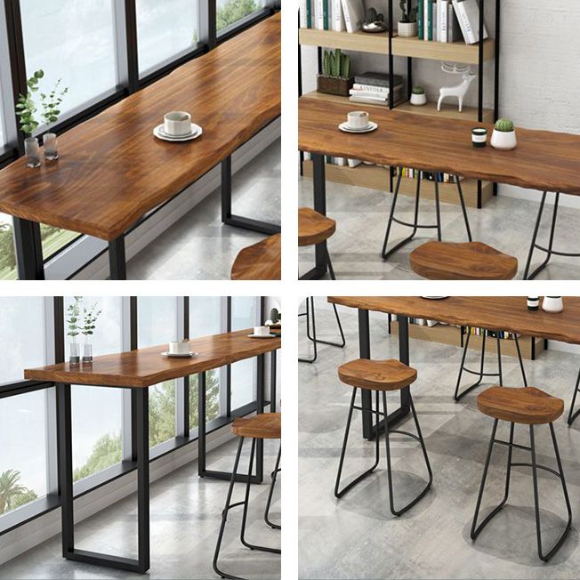 Juego de mesa de Pub rectangular moderna de 1/4/5/6 piezas, mesa de mostrador de madera con taburetes sin respaldo