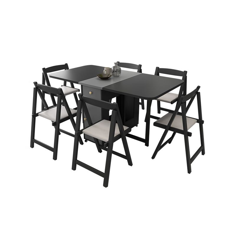Modern Style Traditional Height Dining Set with Drop Leaf Table and Trestle Base for Home Use Clearhalo 'Dining Room Sets' 'Dining Tables & Seating' 'dining_room_set' 'furn' 'furn_dining_room_set' 'Furniture' 'furniture_dining_room_set' 'Kitchen & Dining Furniture' 'kitchen&dining_furn' 'kitchen' 1200x1200_50df15d0-547d-4666-97bc-e980974b7f19