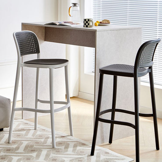 Modern Style Plastic Counter Stool Low Back Barstool with Footrest