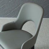 Contemporary PU Leather Dining Chairs Wood Arm Dining Chair for Home Use Clearhalo 'Dining Chairs' 'Dining Tables & Seating' 'dining_chair' 'furn' 'furn_dining_chair' 'Furniture' 'Kitchen & Dining Furniture' 1200x1200_50e1798a-84e3-4161-9746-42e13ddf10e7