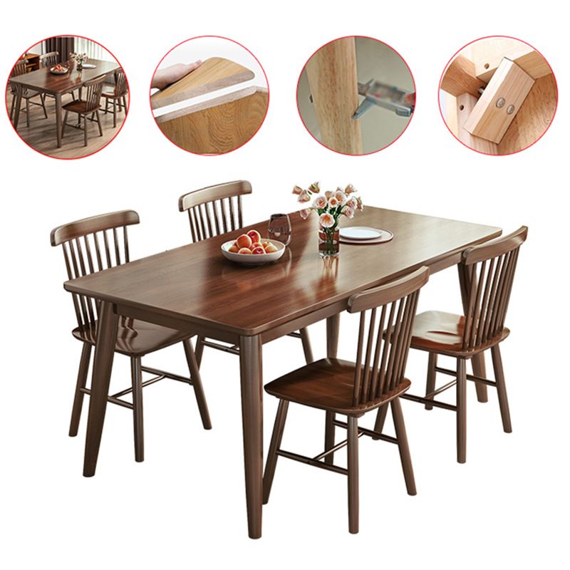 Contemporary Rectangle Dining Table Rubberwood Solid Wood Table with 4 Legs for Home Kitchen Dinner Clearhalo ' dining_table' 'Dining Tables & Seating' 'Dining Tables' 'furn' 'furn_dining_table' 'Furniture' 'furniture_dining_table' 'Kitchen & Dining Furniture' 'kitchen&dining_furn' 'kitchen' 'kitchen_dining_table' 1200x1200_50e1d17b-063f-4ee9-9a5f-635667d4811a