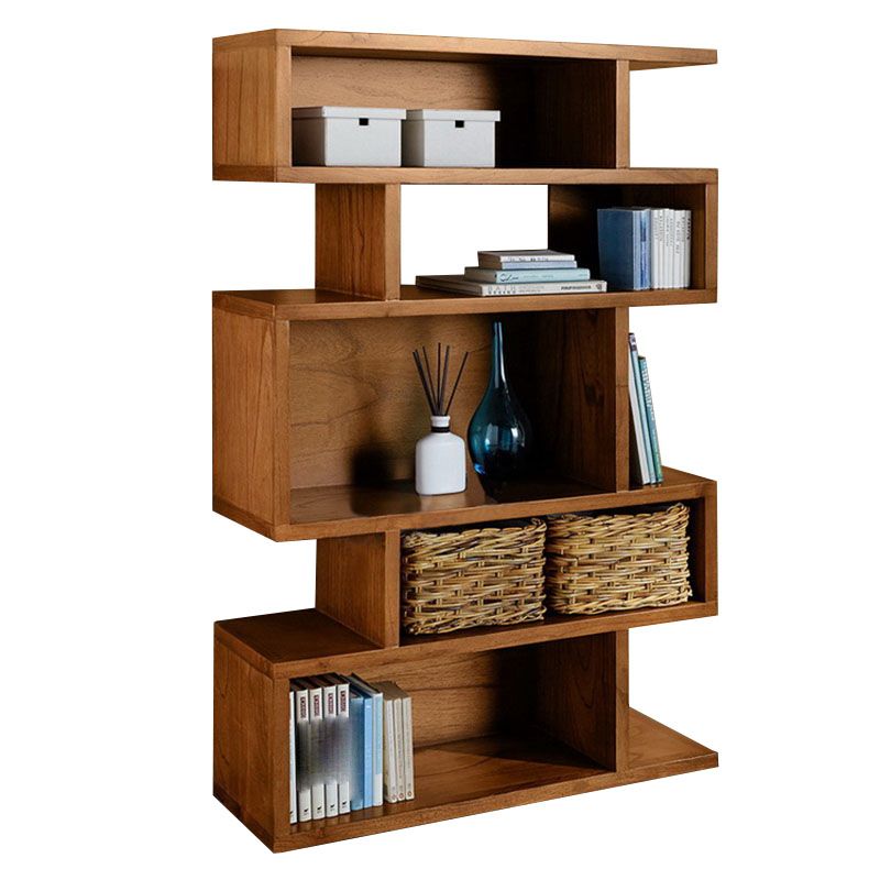 Geometric Closed Back Bookshelf Contemporary Wood Bookcase with Shelves Clearhalo 'Bookcases' 'furn' 'furn_bookcases' 'Furniture' 'Office Furniture' 1200x1200_50e2201f-2929-4407-b208-85963baacddf