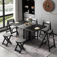 Rectangle Black Tone Dining Table Vintage Extendable Table for Dining Room Clearhalo ' dining_table' 'Dining Tables & Seating' 'Dining Tables' 'furn' 'furn_dining_table' 'Furniture' 'furniture_dining_table' 'Kitchen & Dining Furniture' 'kitchen&dining_furn' 'kitchen' 'kitchen_dining_table' 1200x1200_50e318f5-640e-4cd2-b260-057a18d0352e