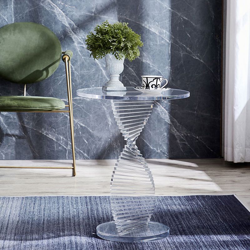 Tavolo laterale glam largo 18 "Piedistale acrilico Clear Accent Table