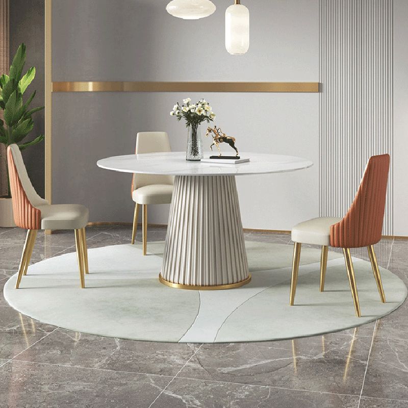 1/3/4/7 Pcs Metal Modern Dining Room Set with Round Table and Metal Base Dining Set Clearhalo 'Dining Room Sets' 'Dining Tables & Seating' 'dining_room_set' 'furn' 'furn_dining_room_set' 'Furniture' 'furniture_dining_room_set' 'Kitchen & Dining Furniture' 'kitchen&dining_furn' 'kitchen' 1200x1200_50e41f4b-d310-4f67-8447-1f0548b73412