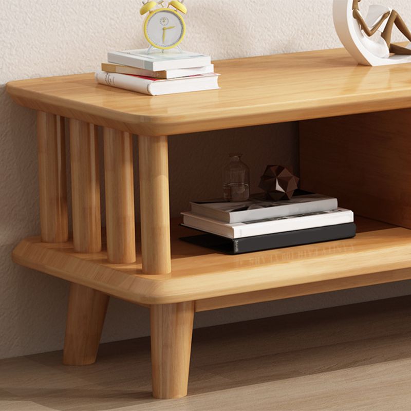 Legno a 4 gambe contemporanei con tavolino rettangolare singolo rettangolare