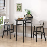 Solid Wood Bar Table Set 1/2/3 Pcs Glam Bar Table and Upholstered Stools